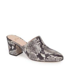 J.Crew Sophie High Block-heel Mules in Snake